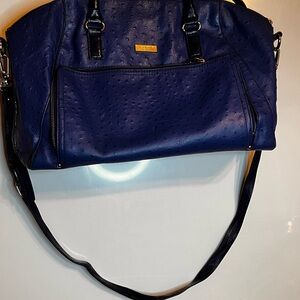 Kate Spade large blue Ostrich leather Shoulder Bag